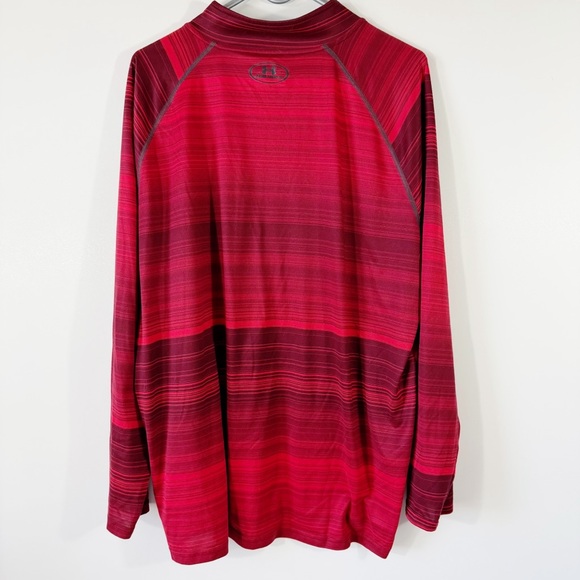 Under Armour Tech Heatgear 1/4 Zip Pullover Red Gray Size 2XL - Picture 3 of 10